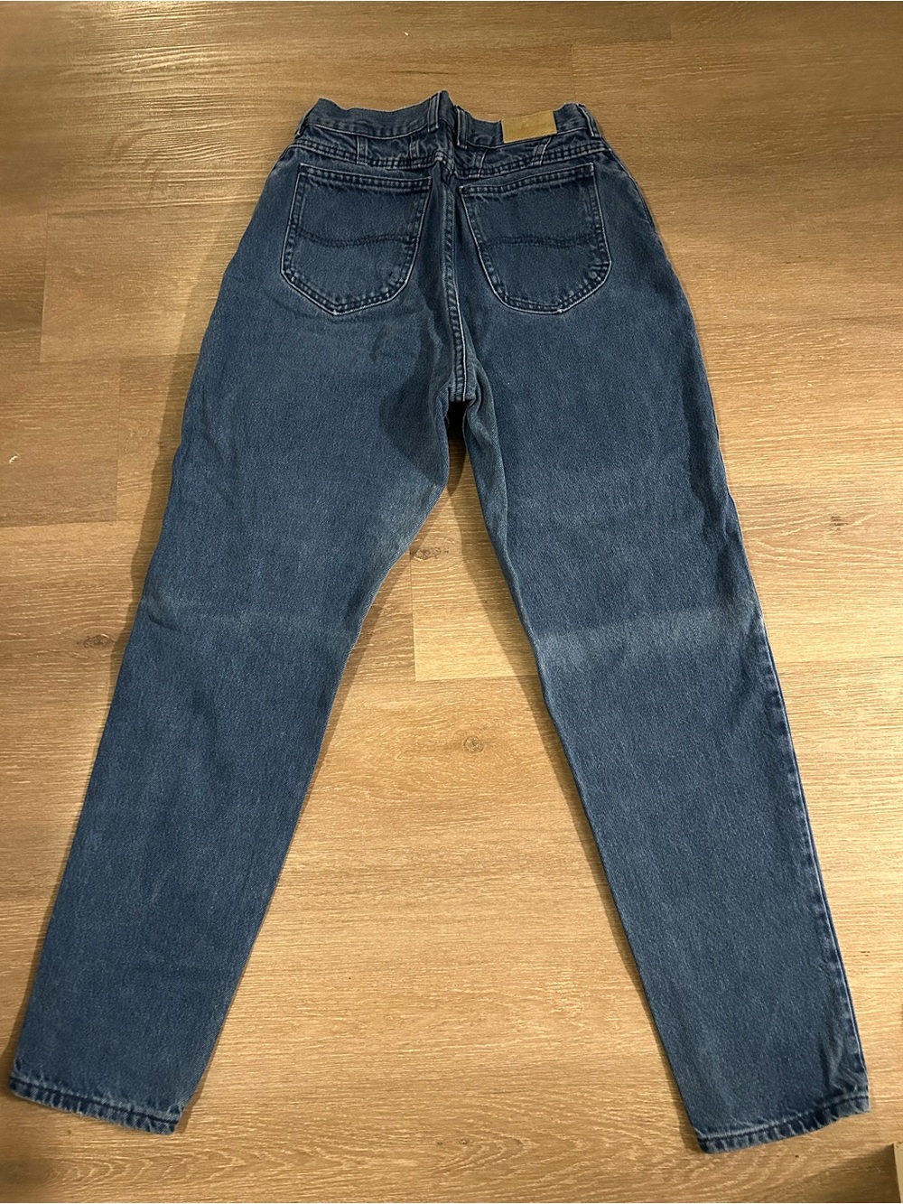 VTG 80s Lee Rider High Waisted Mom Jeans 12 Med USA Made Fold Fade Line.